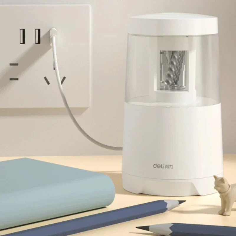Electric Pencil Sharpener Usb - Taille-crayon électrique Deli, double alimentation, fonctionne